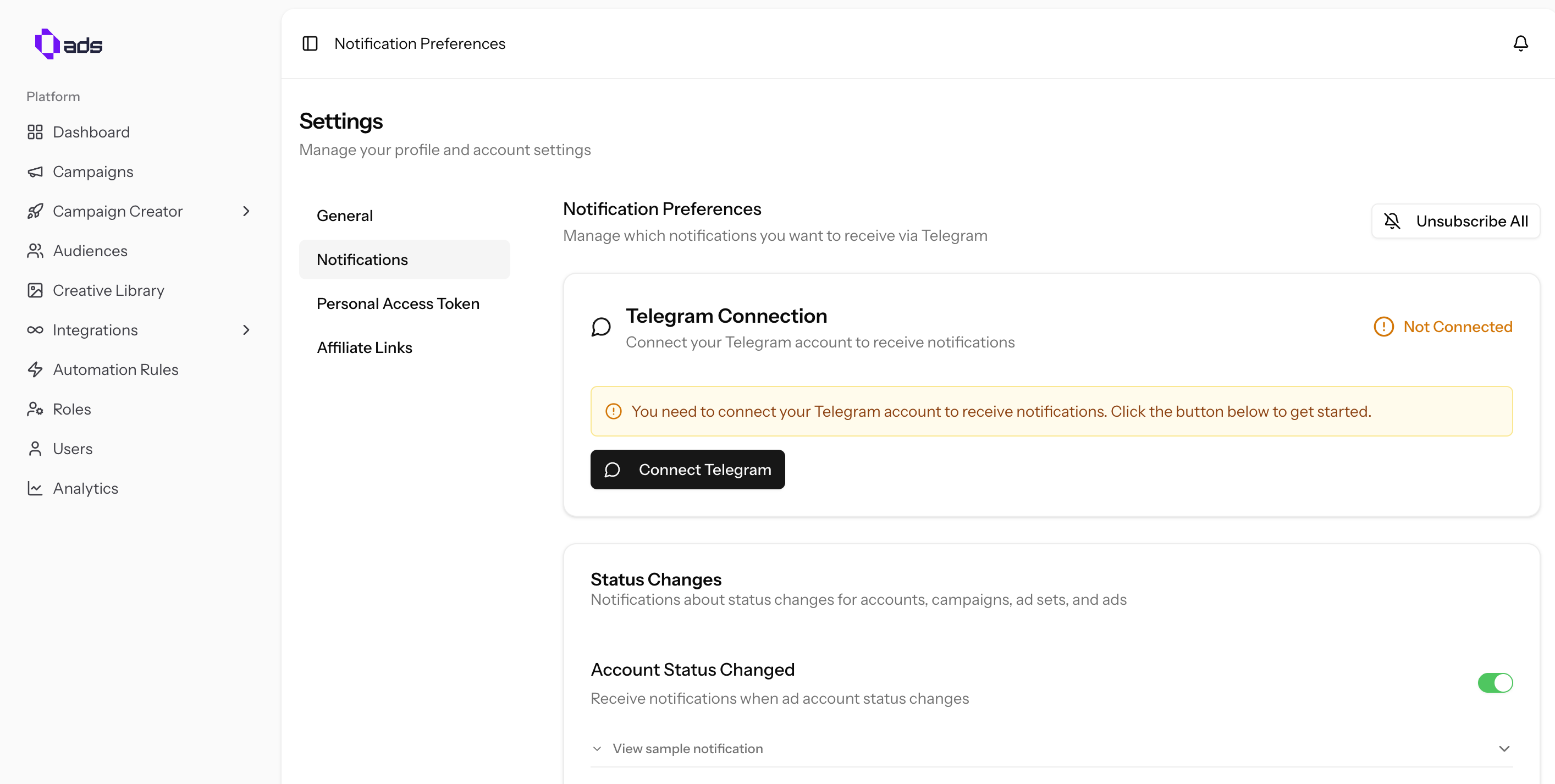 Notification Settings